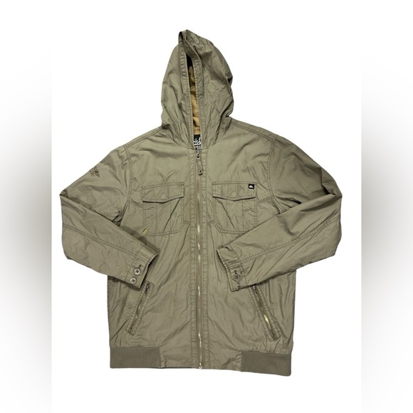 Quiksilver Men's Lightweight Hooded Jacket in Olive/grey size XL - Picture 1 of 6